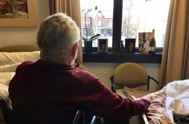 resident in hospice room
