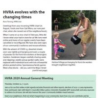 image of front page, Fall 2020 HVRA Newsletter