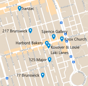 Harbord Village Map with music locations, Fall Event 2021